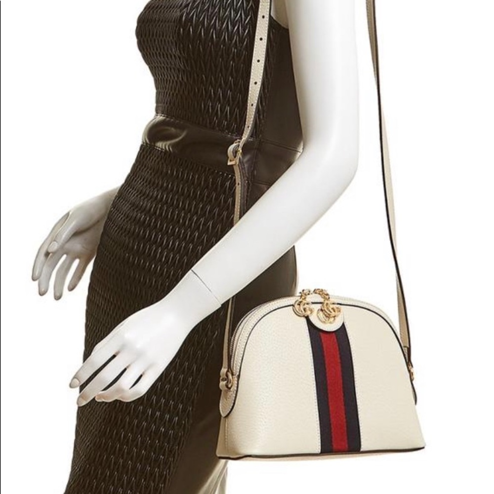 ✨SOLD!✨NEW!✨GUCCI✨GG SUPREME TEXTURED LEATHER DOME BAG - Picture 4 of 16